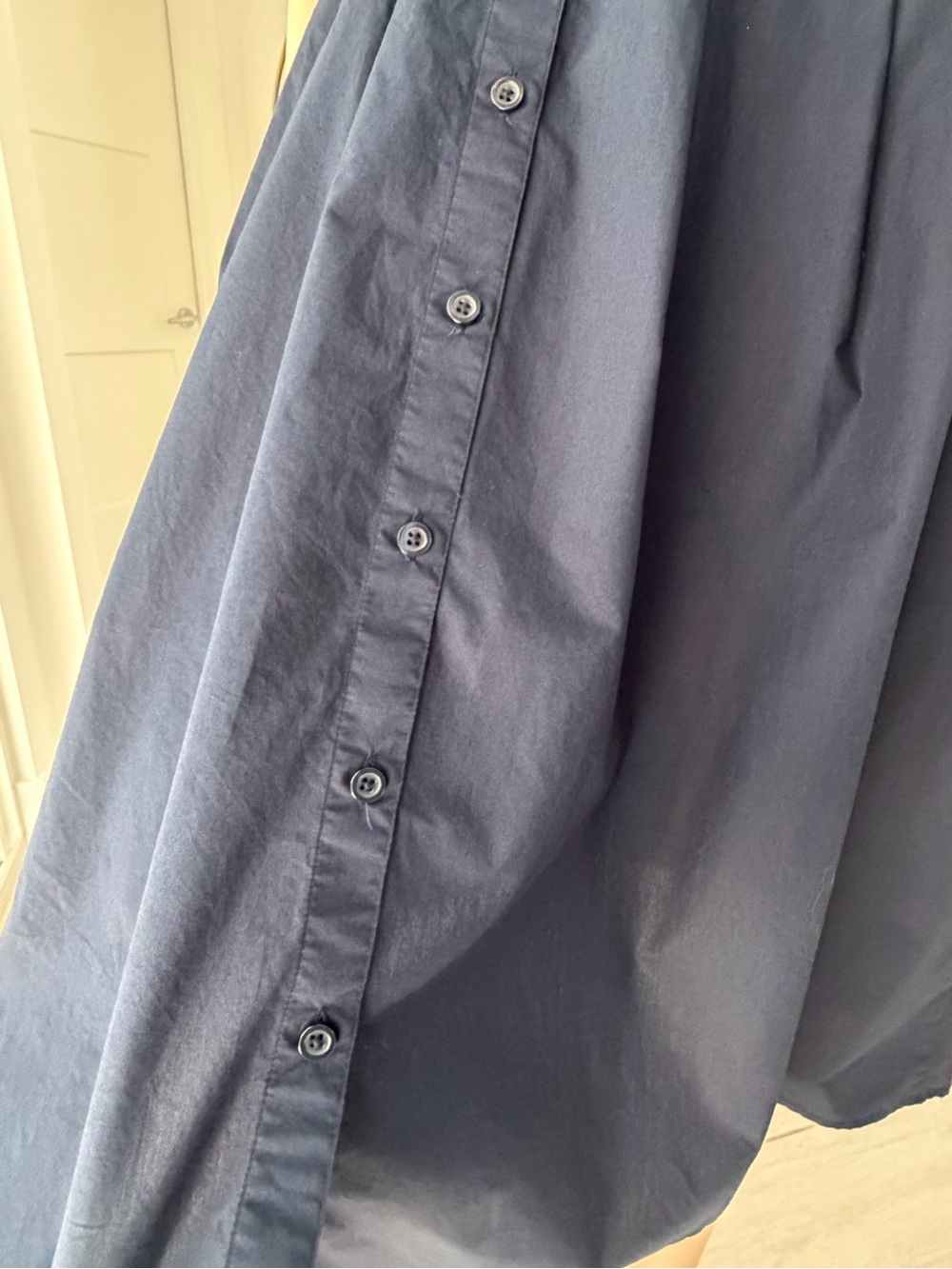 Talbots Classic Navy Button-Front Midi Shirtdress - Navy Size 10 - Picture 4 of 9